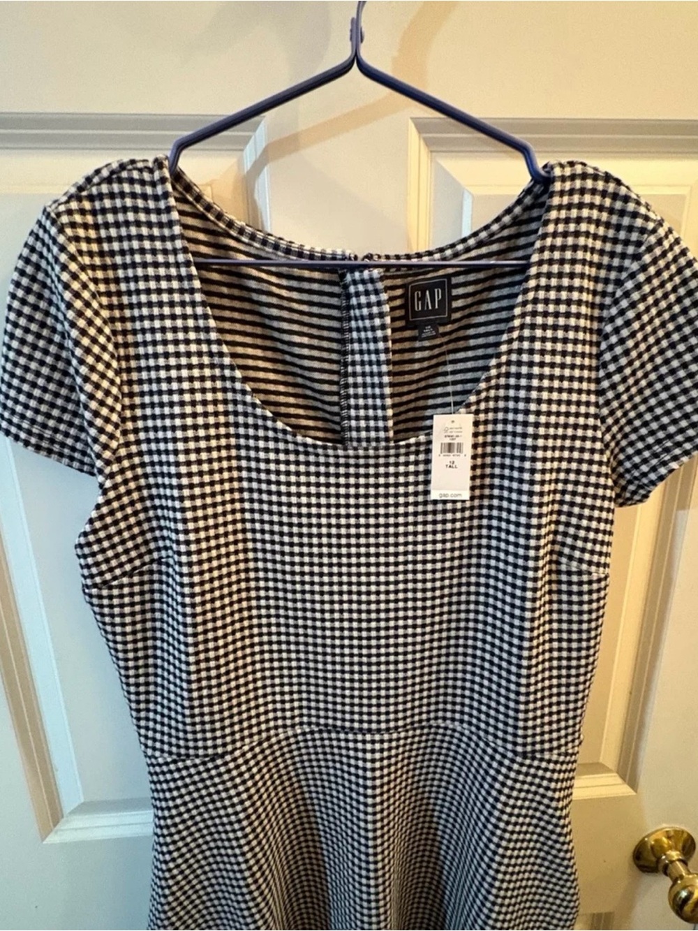 GAP Black and White Gingham Scoop-Neck Tunic